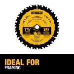 DEWALT 7-1/4 Inch 24-Tooth Carbide-tipped Steel Circular Saw Blade