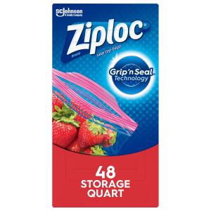 Ziploc 48 Storage Quart Pack Medium Food Bag