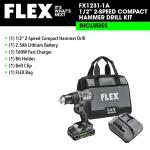 FLEX 1/2-in 24-Volt Variable Brushless Cordless Hammer Drill, Compact (Includes 1 Battery and Charger)