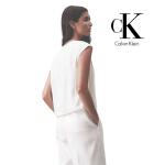 Calvin Klein Women Flowing Sleeveless Top Antique White Size XS