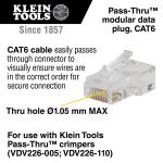 Klein Tools 10-Pack CAT6 Pass-Thru Modular Data Plug