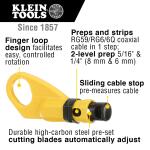 Klein Tools Coax Compression Tool Kit with Zipper Pouch Coax Cable Installation Tool Set