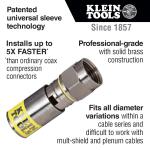 Klein Tools50-Pack (VDV812612) Universal F Compression Connector for RG6/6Q