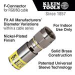 Klein Tools10-Pack VDV812606 Universal F Compression Connector for RG6/6Q