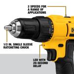 DEWALT 20V Max 1/2-in Keyless Cordless Drill with Soft Bag, 2-Batteries and Charger