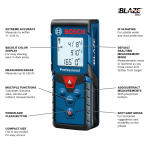 Bosch BLAZE 165 ft Indoor Red Laser Distance Measurer, Bluetoooth Backlit Display