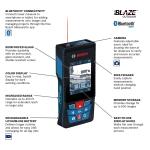 Bosch BLAZE 400 ft Outdoor Red Laser Distance Measurer, Bluetoooth Backlit Display