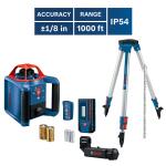 Bosch 1000 ft Red Self-Leveling Rotary Laser Level Kit