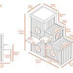 New Age Pet Maple Cat House Off White 4 Tunnels and Hidden Litter Box Compartment, Easy Assembly, Eco Friendly Material