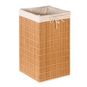 Honey Can Do 25 Inch Durable Metal Laundry Hamper, Brown, Eco-Friendly Bamboo and Cotton Construction