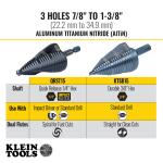 Klein Tools 7/8-Inch to 1-3/8-Inch 3-Step Drill Bit - KTSB15