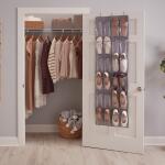 Style Selections 64 inch Tier 24 Pair Gray Fabric Over-the-door Shoe Organizer