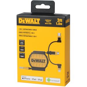 DEWALT3 in 1 Retractable 3-Feet Cable - 131 1364 DW2