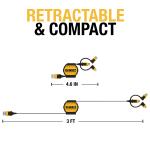 DEWALT3 in 1 Retractable 3-Feet Cable - 131 1364 DW2