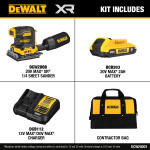 DEWALT20V MAX XR Cordless Brushless 1/4 Sheet Variable Speed Sander w/ 2.0Ah Battery and Charger