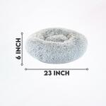 Precious Tails Round Ice Gray Polyester Pillow Small Pet Bed Dog Cat