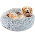 Precious Tails Round Ice Gray Polyester Pillow Small Pet Bed Dog Cat