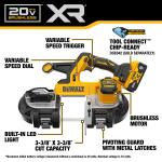 DEWALT DCS378P1 20V MAX* XR Brushless Cordless Mid-Size Bandsaw (5 Ah Battery and Charger Included) 