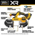 DEWALT 20V MAX* XR Dual Trigger Mid-Size Bandsaw - DCS379P1 ( with 5.0Ah Battery Kit)