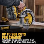 DEWALT 20V MAX XR 7-1/4 inch Brushless Cordless Circular Saw (8.0 Ah Battery and Charger included)