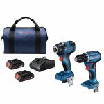 Bosch 18V Brushless 2 Tool Impact Drill and Driver Poer Tool Combo Kit with Soft Case, 2 Batteries and Charger