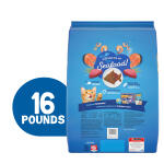 Nestle Purina Friskies Seafood Sensations Dry Cat Food, 16 LB Bag Salmon, Tuna, and Shrimp Flavors