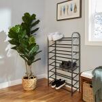 Style Selections 46.2 Inch 8 Tier 30 Pair Gray Metal Shoe Rack Organizer