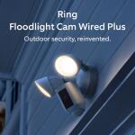 Ring White Floodlight Cam Wired Plus (2 Motion-Activated LED Floodlights)