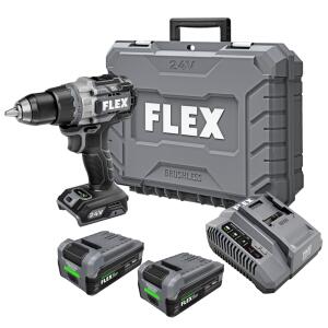 FLEX 1/2-in Keyless Brushless Cordless Drill, STACKED LITHIUM 24-Volt (Includes 2 Batteries, Charger, and Hard Case)