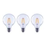 EcoSmart 40-Watt Equivalent G25 Globe Dimmable ENERGY STAR Clear Glass Filament LED Vintage Edison Light Bulb Daylight (3-Pack)