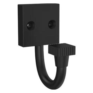 Liberty Simple Square 2.88 in. Flat Black Single Prong Hook