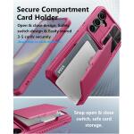 ATATOO for Samsung Galaxy S24+ Plus Case with Card Holder 6.7"​ , Hot Pink