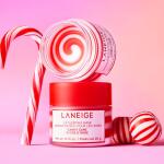 LANEIGE Lip Sleeping Mask, For Flaky and Dry Lips, Nourish, Hydrate, Vitamin C, Murumuru & Shea Butter, Antioxidants, Candy Cane Swirl