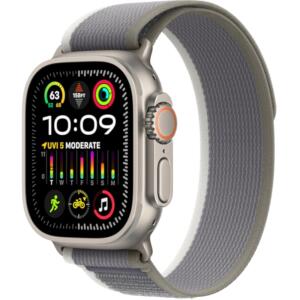 Apple Watch Ultra 2 with Rugged Titanium Case & Green/Grey Trail Loop