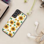 LETO Galaxy S22 Case,Luxury Flip Folio Leather Wallet Case Cover 6.1" Nice Sunflowers