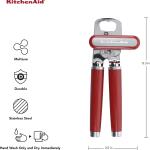 KitchenAid Classic Multifunction Can & Bottle Opener, 8.34 Inch (Empire Red)