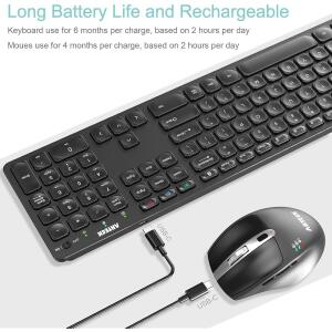 Arteck Universal Multi-Device Bluetooth Keyboard and Mouse