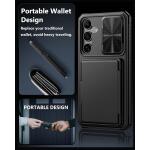 ATATOO for Samsung Galaxy S24+ Plus Case with Card Holder 6.7"​ , Black