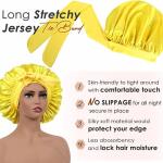 YANIBEST Satin Bonnet Silk Bonnet, Yellow, for Sleeping Double Layer Satin Lined Hair Bonnet with Tie Band, for Women Curly Hair