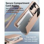 ATATOO for Samsung Galaxy S24+ Plus Case with Card Holder 6.7"​ , Rose Gold