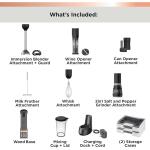 BLACK+DECKER Kitchen Wand Cordless Immersion Blender 6-in-1 Multi Tool Set