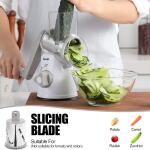 Geedel Rotary Cheese Grater, Kitchen Mandoline Vegetable Slicer with 3 Interchangeable Blades, Easy to Clean Rotary Grater Slicer for Fruit, Vegetables, Nuts