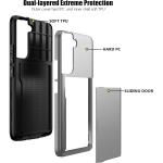 Nvollnoe for Samsung S22 Case with Card Holder 5G 6.1 inch - Silver