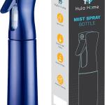 Hula Home Continuous Spray Bottle for Hair (10.1oz/300ml) Blue, Empty Ultra Fine Plastic Water Mist Sprayer, For Hairstyling, Cleaning, Salons, Plants, Essential Oil Scents & More