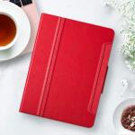 Antbox 10.2 Inch Case for iPad 9th/8th/7th Gen with Pencil Holder Vegan Leather Smart Cover (Red)