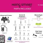 Hangsmart No Stud TV Wall Mount 150lbs 100in each