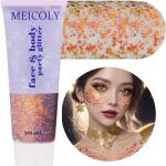 MEICOLY Chameleon Sunset Red Body Glitter (50ml): Chunky, color-changing gel with holographic sequins for face, body, and hair. Ideal for Halloween and festivals.