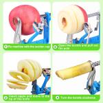 Apple Peeler Corer, Chrome Cast Magnesium Alloy, Stainless Steel, Longlasting, powerful suction base, Peels, slices, and cores apples and potatoes (Lake Blue)