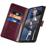 SUANPOT for Samsung Galaxy S22 with RFID Blocking Leather Wallet case - Wine Red