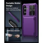 ATATOO for Samsung Galaxy S24+ Plus Case with Card Holder 6.7"​ , Dark Purple